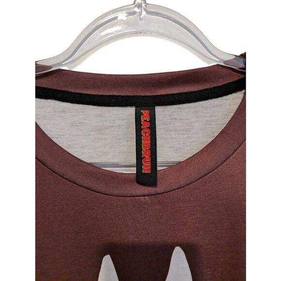 Peachbruh Rabbit Burgundy Men's Shirt Size XL - Picture 3 of 5